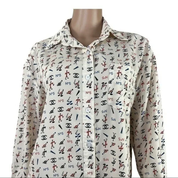 Women Top Blouse Buttons Down Later C Sz Small - Picture 5 of 12